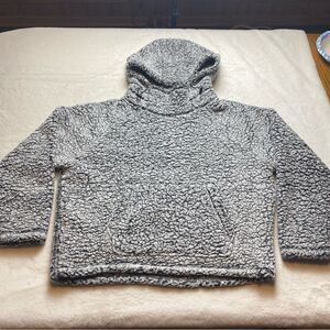 Pink Victoria’s Secret Gray Hooded Fleece Pullover Size Medium